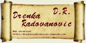 Drenka Radovanović vizit kartica